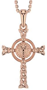 Rose Gold Silver Celtic Cross Warrior Trinity Knot Necklace