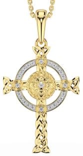 Diamante Oro Argento celtico Guerriero Attraverso Collana