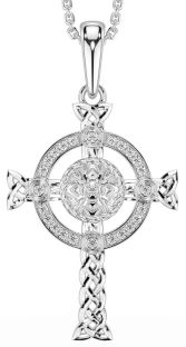 Celtic Diamond Silver Colier Cruce Războinic