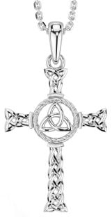 Argent celtique Croix Trinité Noeud Collier