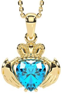 Topaz Gold Claddagh Necklace