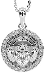 Diamant Zilver Keltisch Claddagh Halsketting