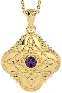 Alexandrite Gold Silver Celtic Trinity Knot Warrior Necklace