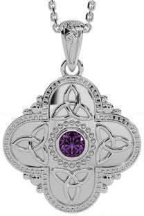 Alexandrite Silver Celtic Trinity Knot Warrior Necklace