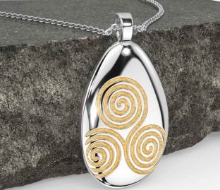 Gold Silver Celtic Necklace