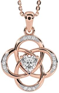 Diamond Rose Gold Celtic Necklace