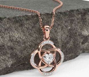 Diamond Rose Gold Celtic Necklace