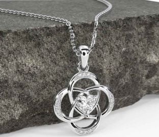Diamond Silver Celtic Necklace