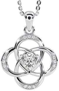 Diamond White Gold Celtic Necklace