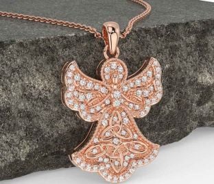 Diamond Rose Gold Celtic Trinity Knot Necklace
