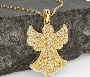 Diamond Gold Celtic Trinity Knot Necklace