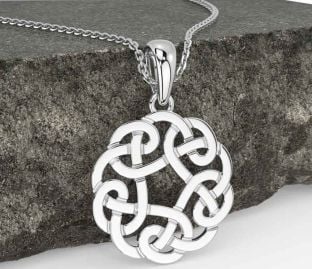 White Gold Celtic Necklace
