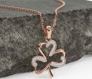 Diamant Rose Gold Kleeblatt Halskette