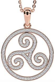 Diamant Rose Gold Silber keltisch Halskette