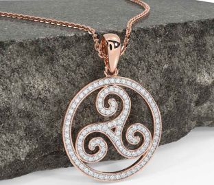 Diamond Rose Gold Celtic Necklace