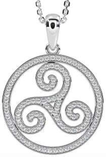 Diamond Silver Celtic Necklace