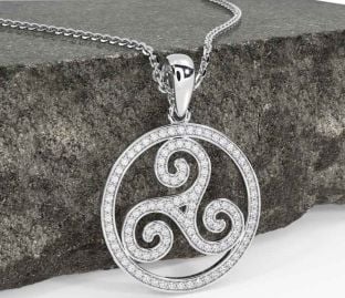 Diamond White Gold Celtic Necklace
