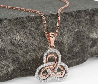 Diamond Rose Gold Celtic Necklace