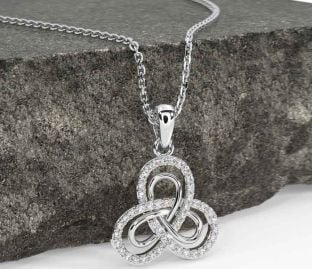 Diamond Silver Celtic Necklace