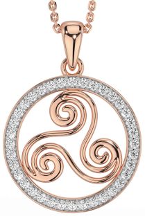 Diamant Rose Gold keltisch Halskette