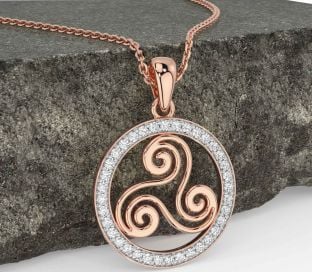 Diamond Rose Gold Celtic Necklace