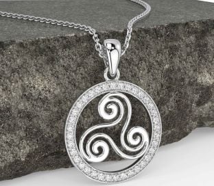 Diamond White Gold Celtic Necklace
