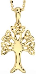 Gold Silver Celtic Tree of Life Trinity Knot Necklace