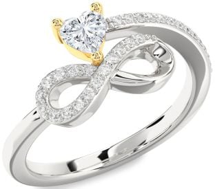 Diamond Platinum & Yellow Gold Infinity Heart Ring
