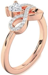 Diamond Rose Gold Infinity Heart Ring