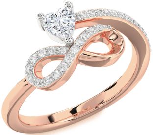 Diamond Platinum & Rose Gold Infinity Heart Ring