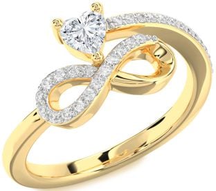 Diamond Gold Infinity Heart Ring