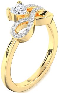 Diamond Gold Infinity Heart Ring