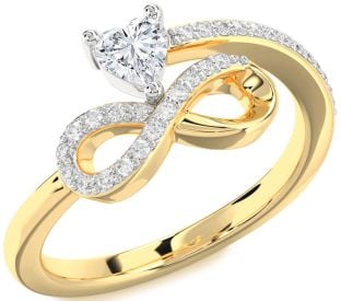 Diamond Platinum & Yellow Gold Infinity Heart Ring