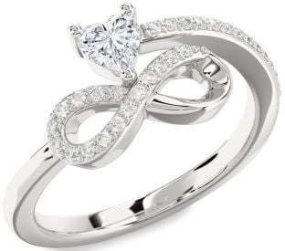 Diamond Platinum Infinity Heart Ring