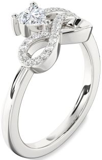 Diamond Platinum Infinity Heart Ring