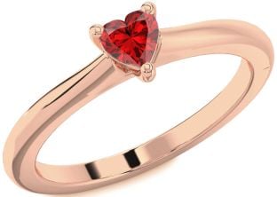 Ruby Rose Gold Heart Promise Ring