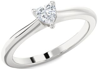 Diamond Silver Heart Promise Ring