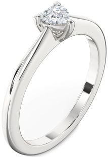 Diamond Silver Heart Promise Ring