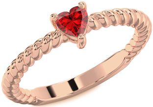 Ruby Rose Gold Heart Promise Ring