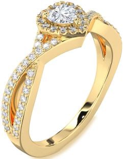 Diamond Gold Silver Heart Pave Promise Ring