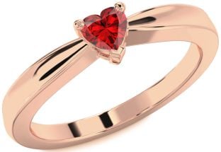 Ruby Rose Gold Heart Promise Ring