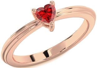 Ruby Rose Gold Heart Promise Ring