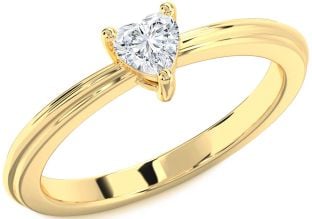 Diamond Gold Heart Promise Ring