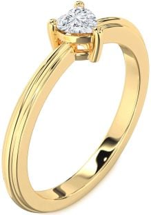 Diamond Gold Heart Promise Ring