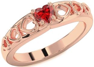 Ruby Rose Gold Heart Promise Ring