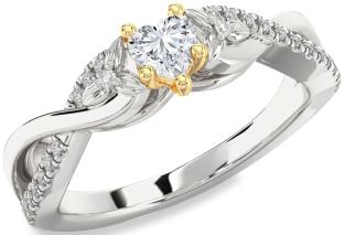 Diamond Platinum & Yellow Gold Heart Infinity Promise Ring