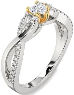 Diamond Platinum & Yellow Gold Heart Infinity Promise Ring