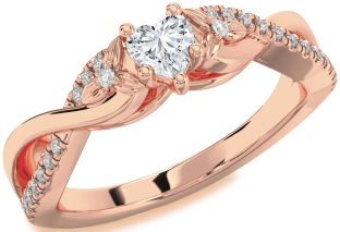 Diamond Rose Gold Heart Infinity Promise Ring