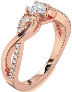 Diamond Rose Gold Heart Infinity Promise Ring
