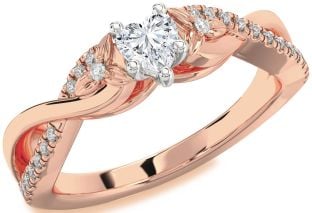 Diamond Platinum & Rose Gold Heart Infinity Promise Ring